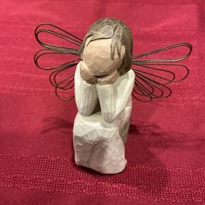 Willow Tree Angel of Caring figurine. Cream and Brown